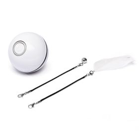 LED Laser Electronic Rolling Pet Funny Cat Toy Ball (Option: WhiteRecharge)