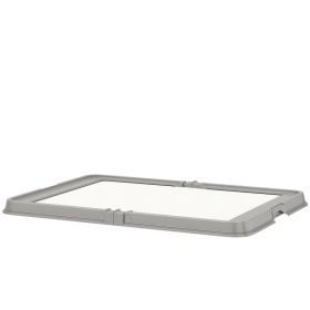 Pee Pad Holder Foldable Dog Litter Box with 3 Disposable Pads, 33.9" x 24.4", Gray (Option: Gray-670x480x110 mm)