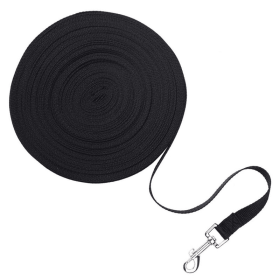 Dog Leash Long Obedience Recall Foot Feet Training Lead 6/15/23/33/50/100 FT (Color: Black, Length: 100 FT)
