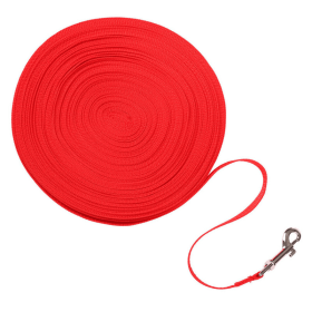 Dog Leash Long Obedience Recall Foot Feet Training Lead 6/15/23/33/50/100 FT (Color: Red, Length: 100 FT)
